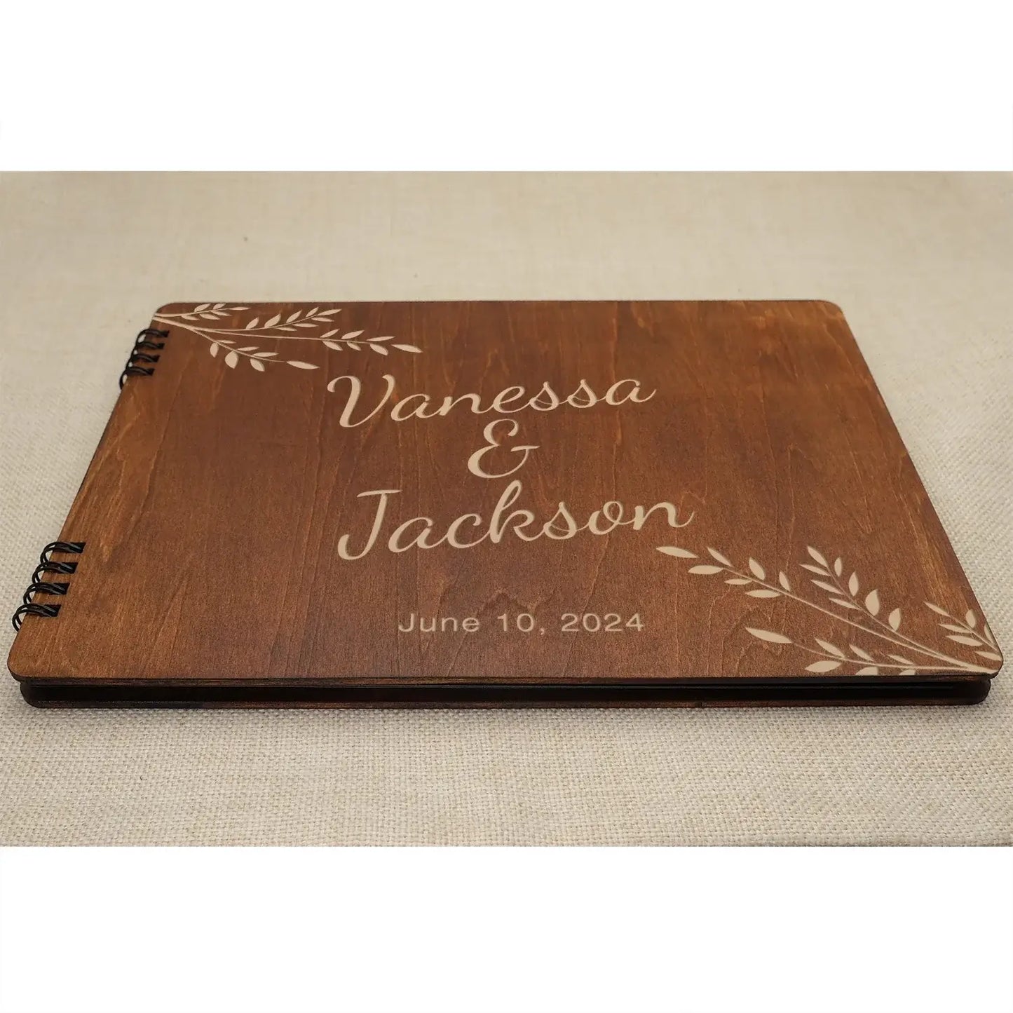 Wooden Wedding Guest Book - Personalized Laser Engraved, Perfect for Photos and Heartfelt Messages