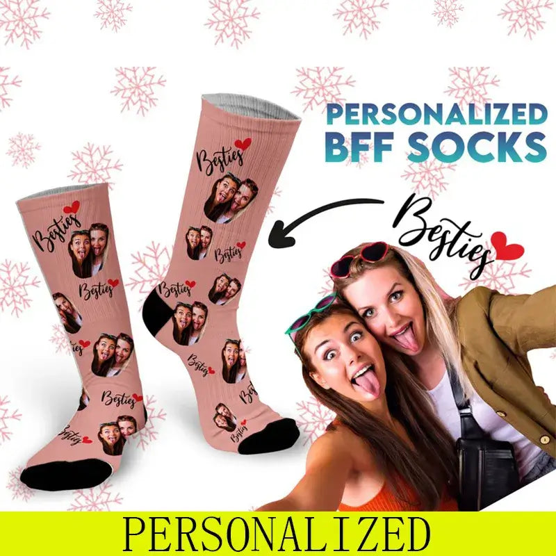 Customized Besties Best Friends Photo Socks