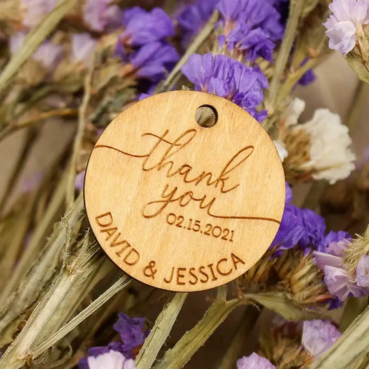 Custom Wooden Thank you tags