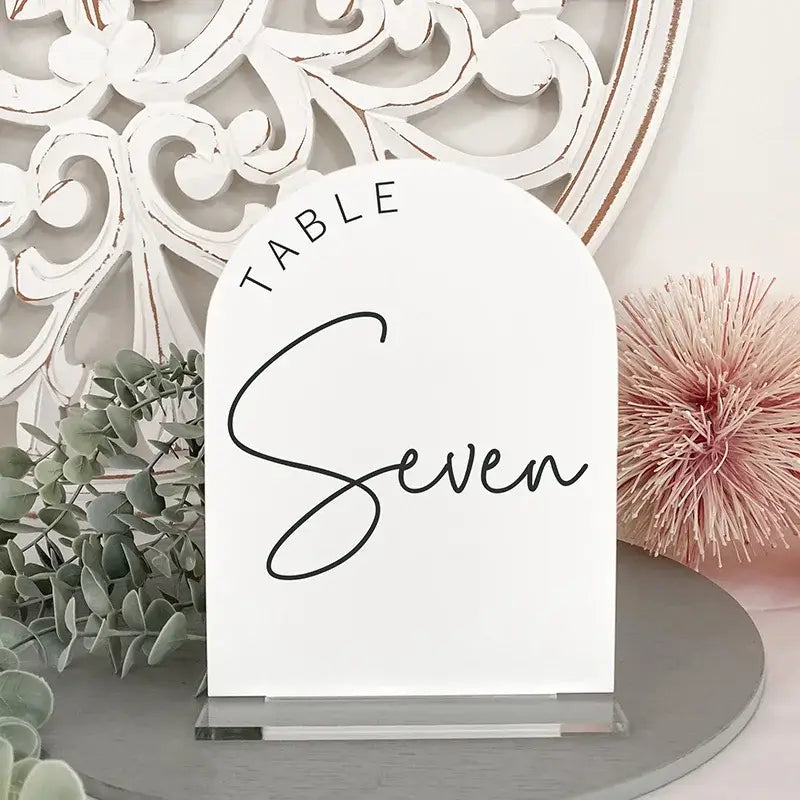 Personalized Nude Acrylic Wedding Table Numbers