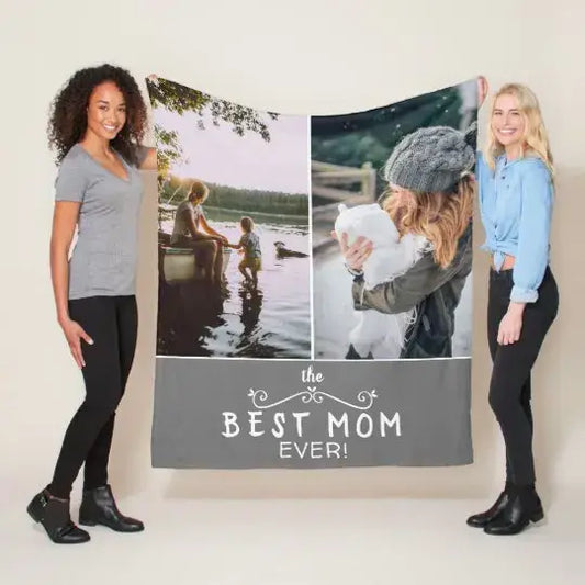 Personalized Gift for Mom Soft Flannel Photo Blanket