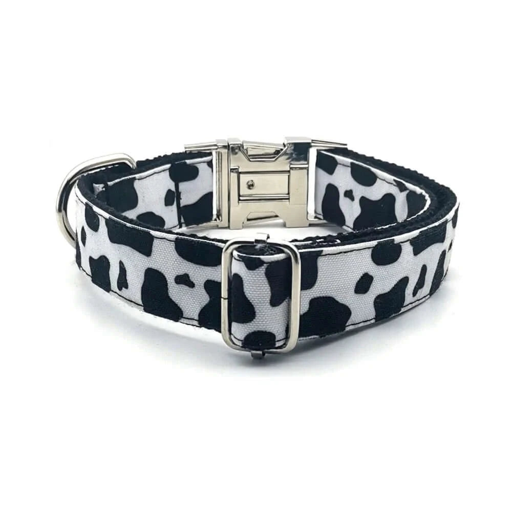 Personalized ID Tag Cow Pattern Pet Collar
