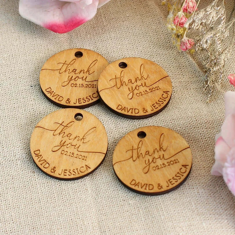 Custom Wooden Thank you tags