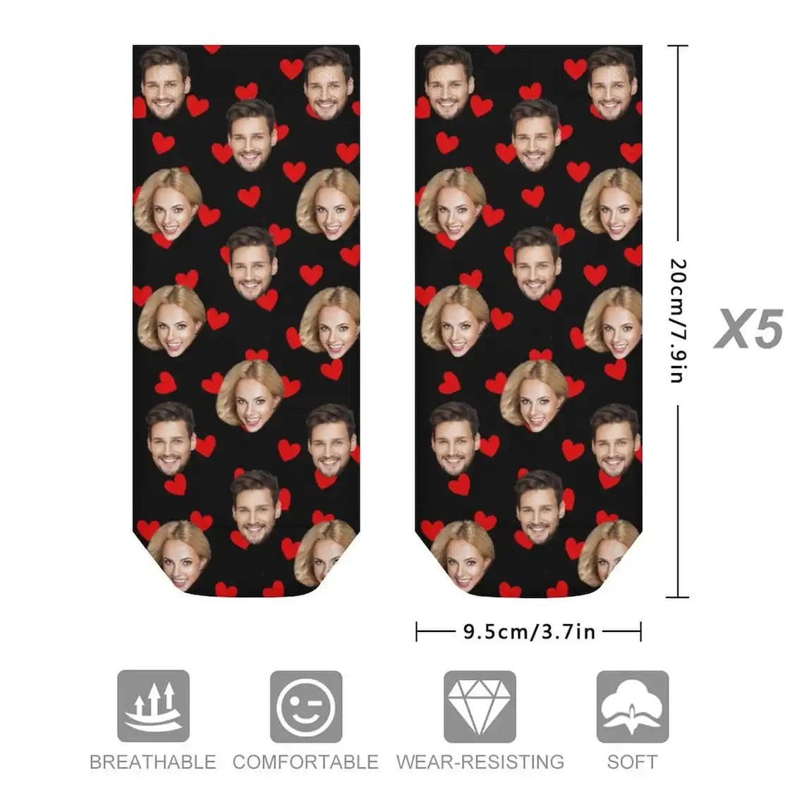 Custom Photo Face Ankle Socks