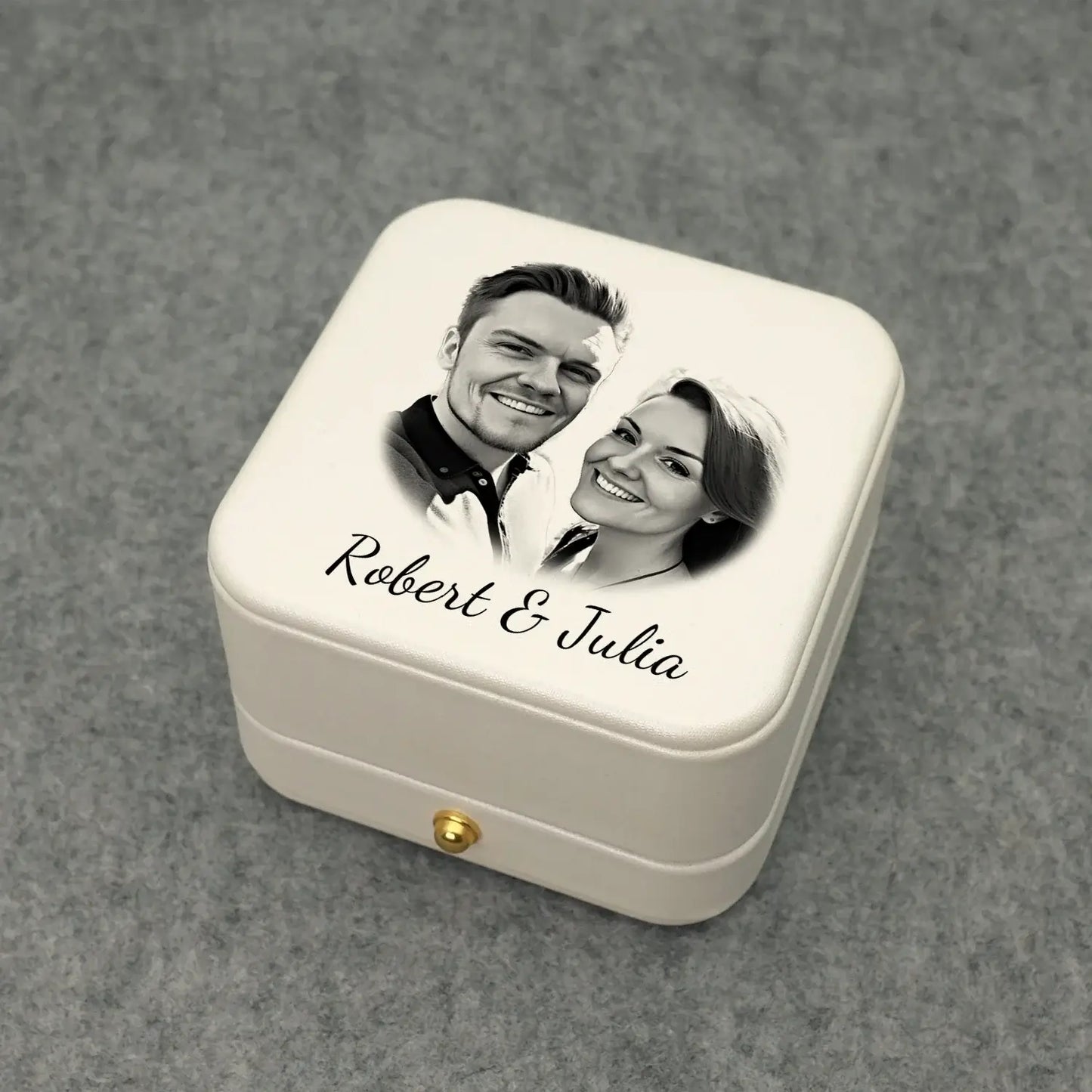 Personalized Custom Photo & Wedding Date Ring Box