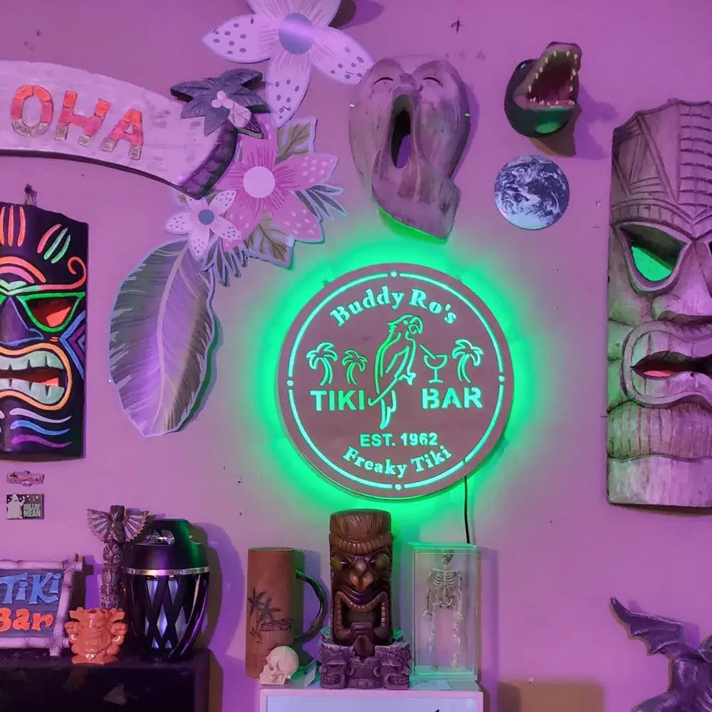 Personalized LED Neon Tiki Bar Parrot Sign LED