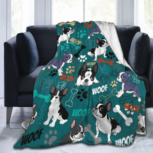 Soft Cozy Boston Terrier Blanket 