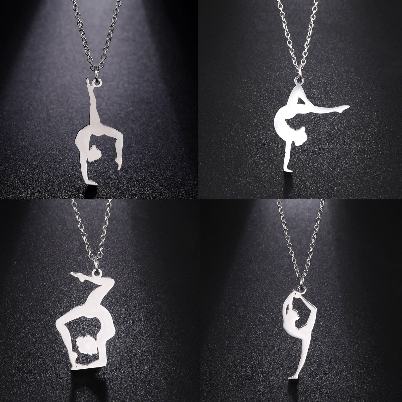 Stainless Steel Dancer Gymnast Gymnastics Necklace for Women Girl Teens