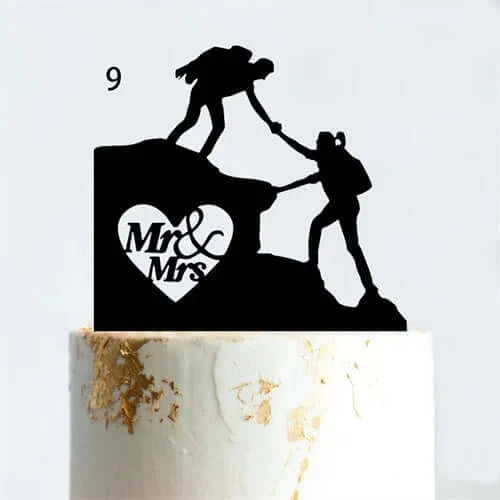 Mountain Outdoor Wedding Cake Topper Backpacking Camping Hiking