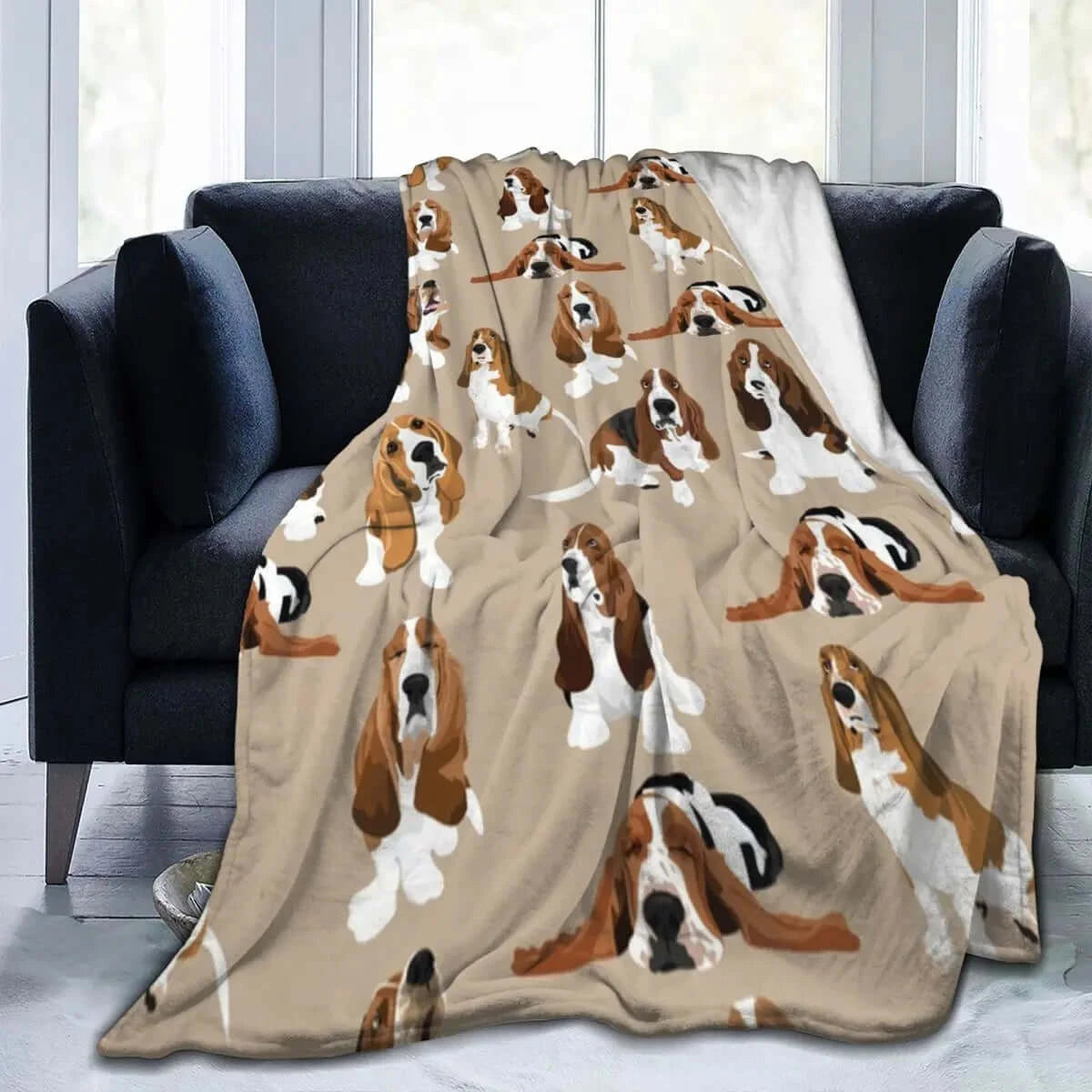 Basset Hound Fleece Blanket
