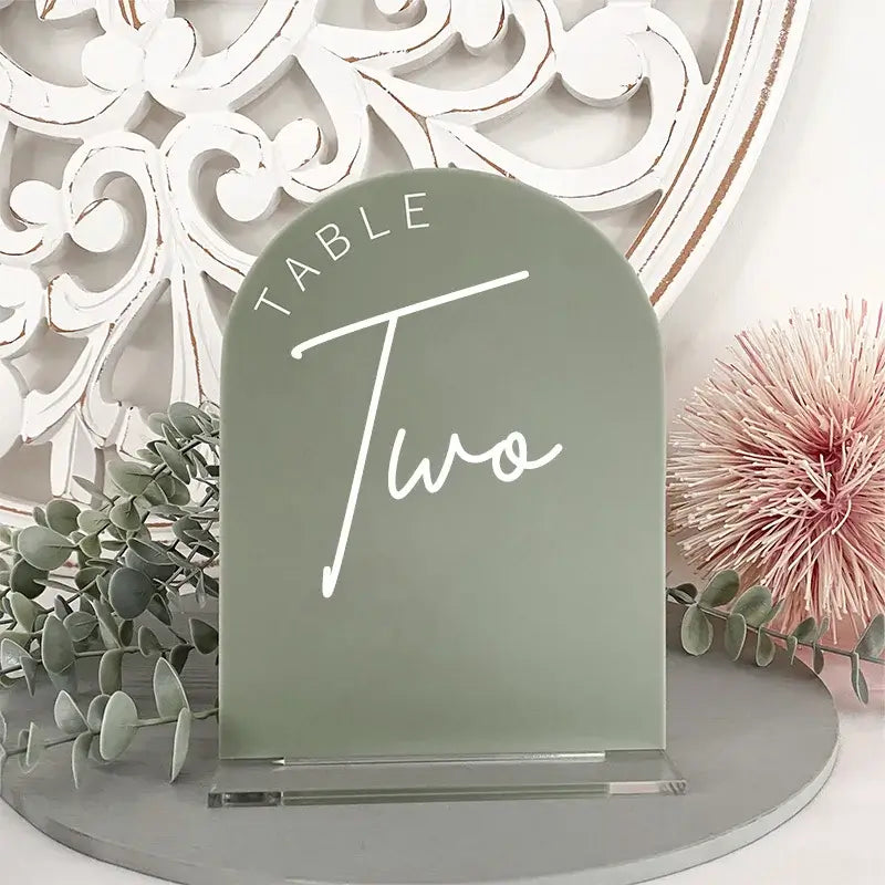 Personalized Nude Acrylic Wedding Table Numbers