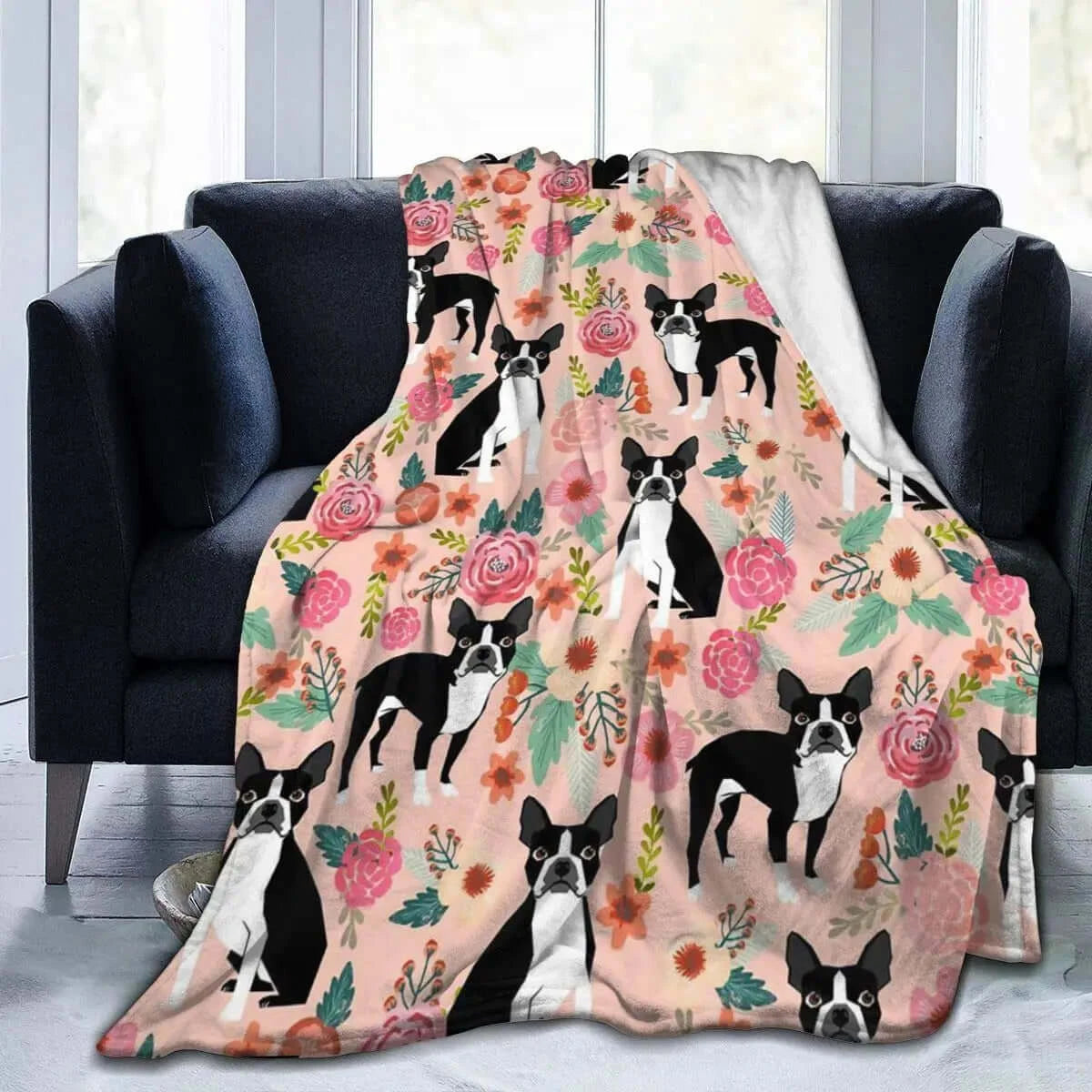 Soft Cozy Boston Terrier Blanket 