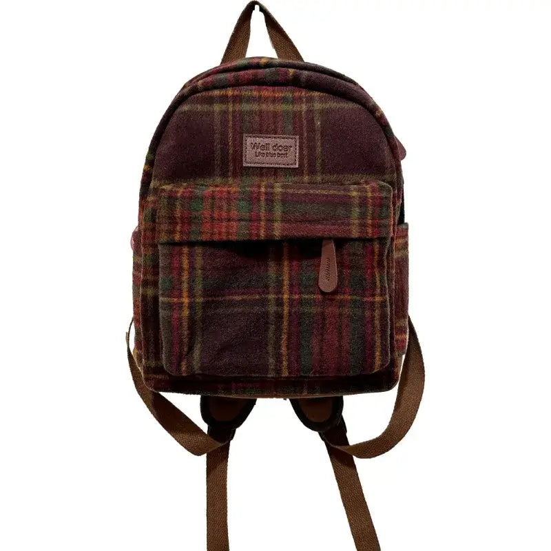 Personalized Embroidered Children's Plaid Backpack