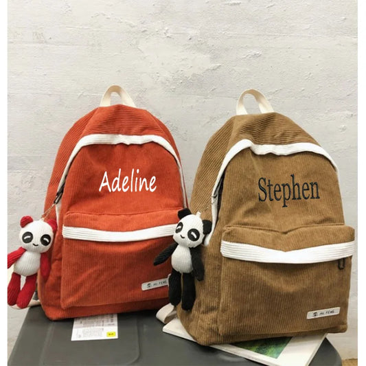 Personalized Corduroy Name Campus Backpack