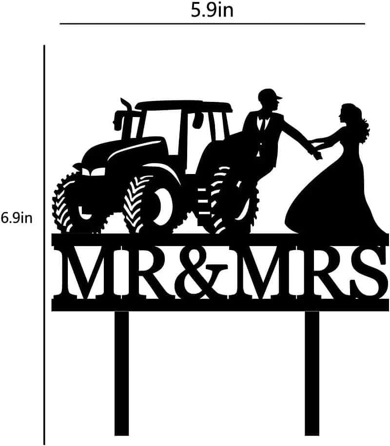 Acrylic Funny Wedding Cake Topper Truck Tractor Fire Truck