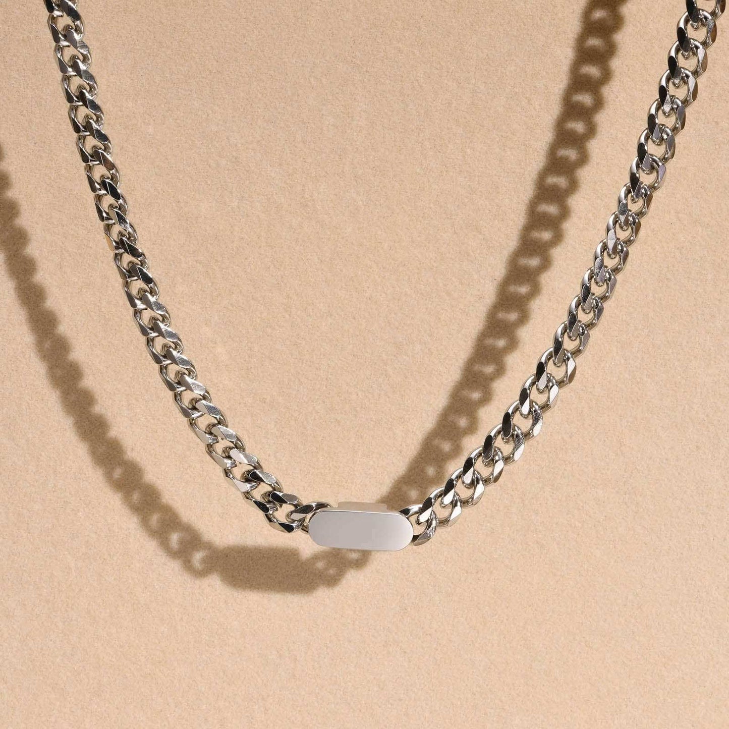 Custom Name Stainless Steel Initial Cuban Chain Necklace