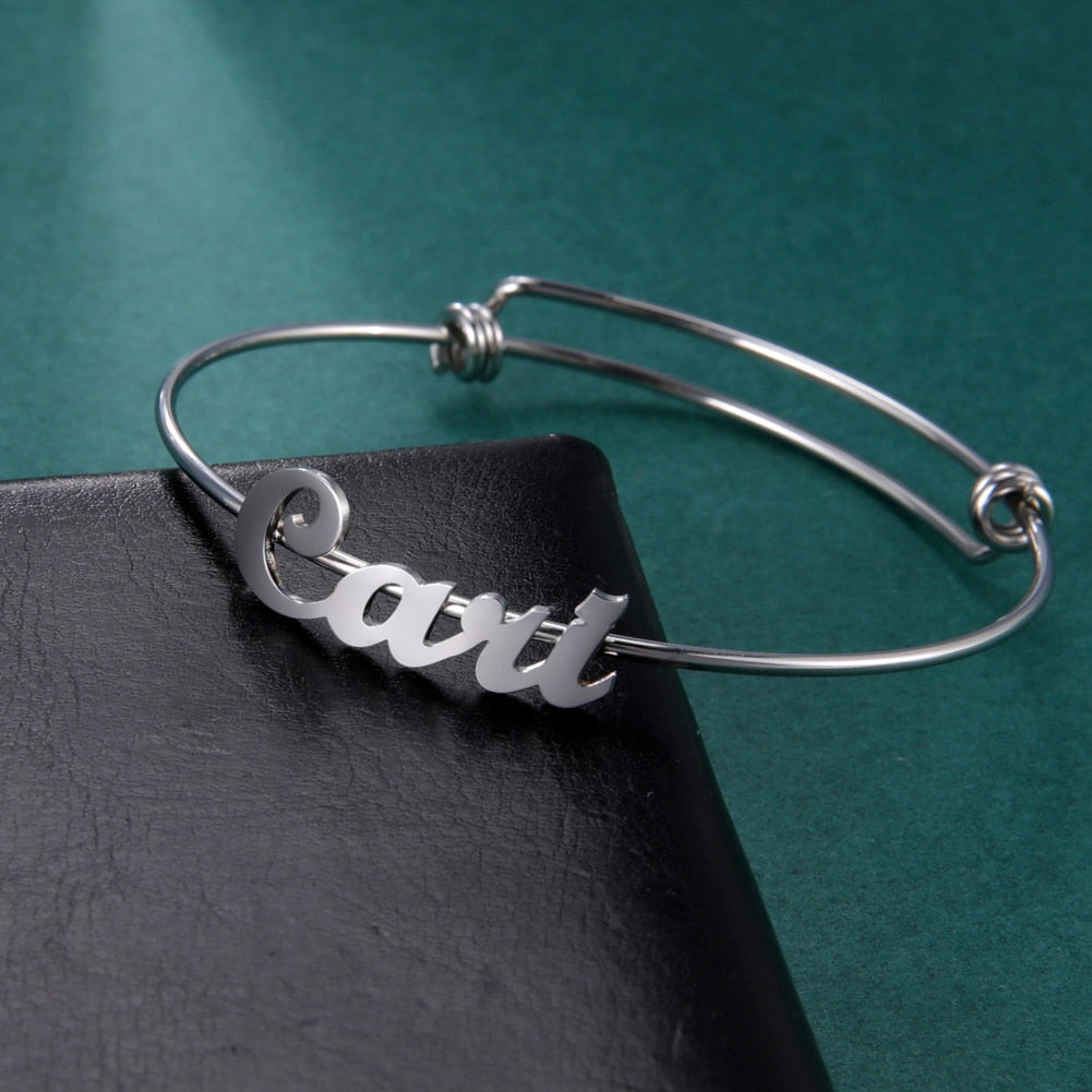Stainless Steel Custom Name Bracelet Bangle