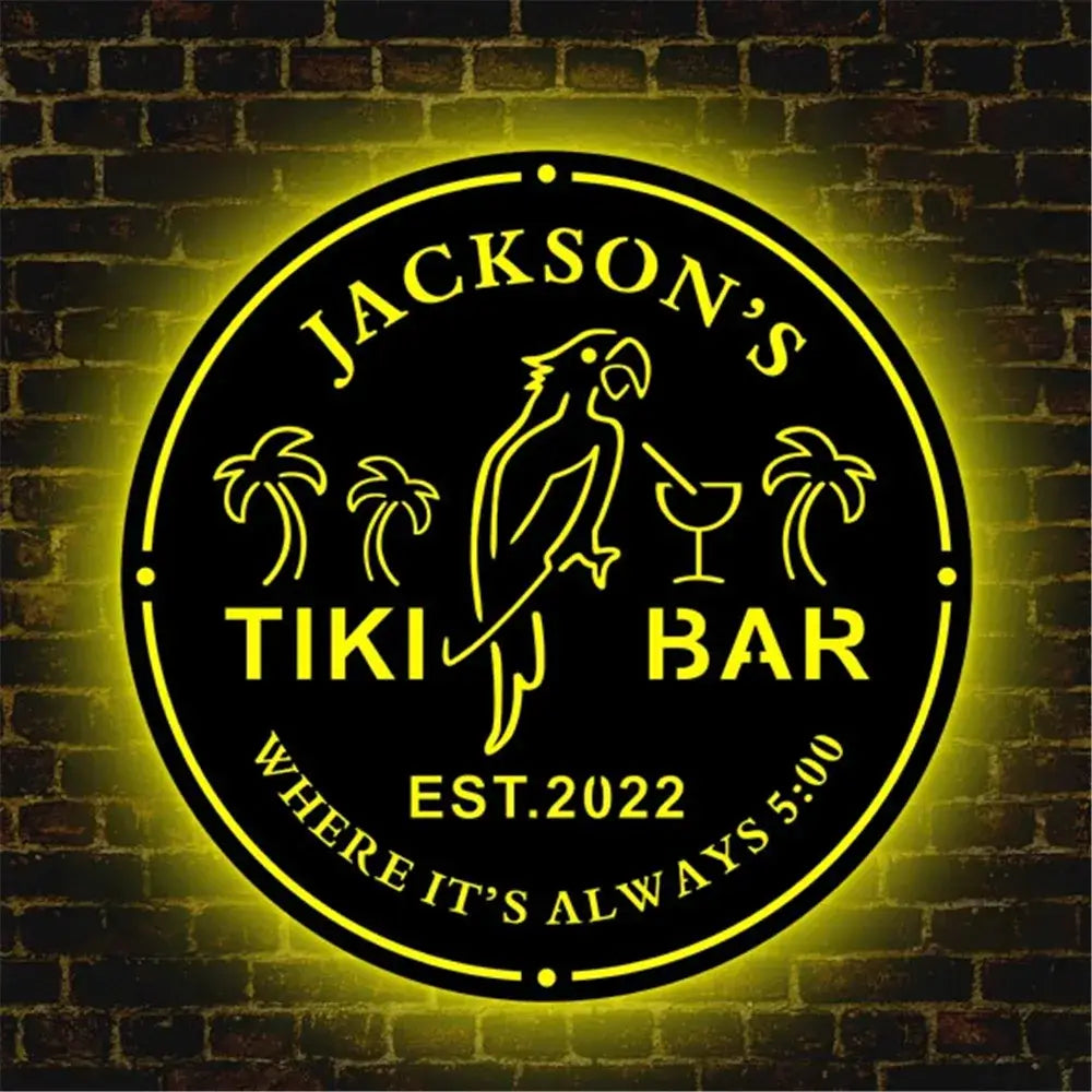 Personalized LED Neon Tiki Bar Parrot Sign LED