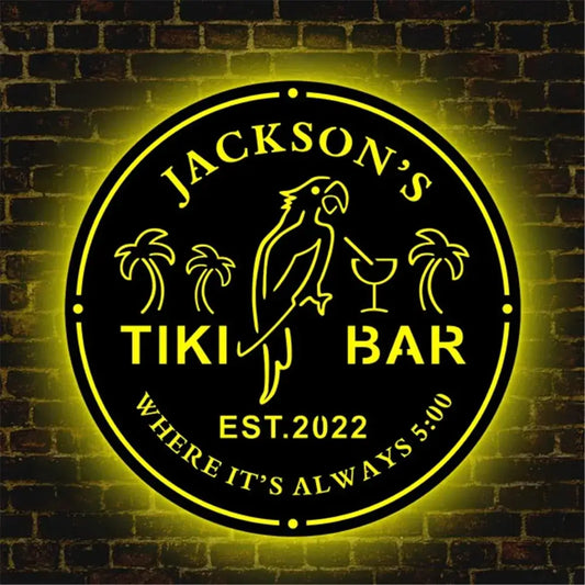 Personalized LED Neon Tiki Bar Parrot Sign LED