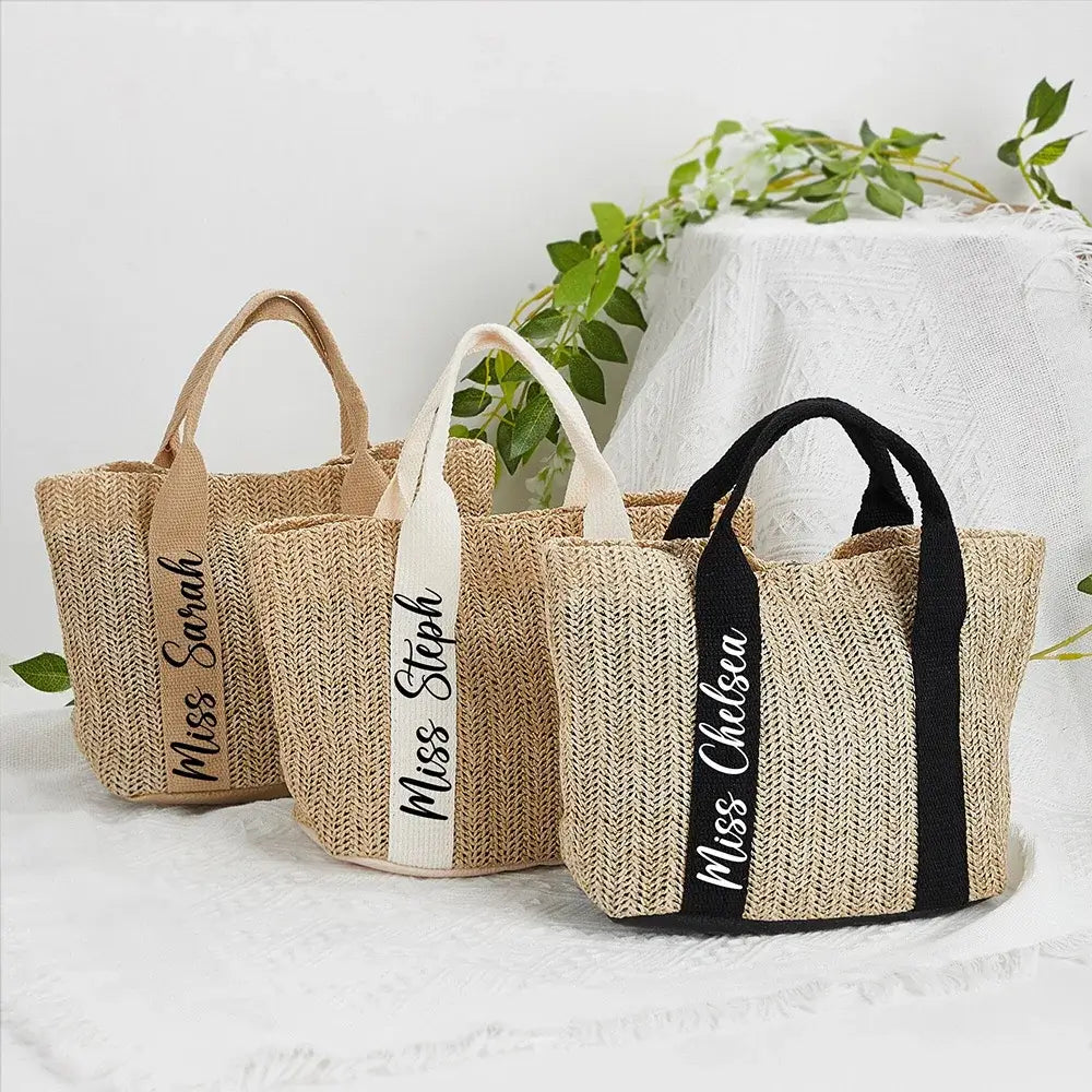 Personalized Burlap Mini Tote Bags Wedding Bridal Party Bridesmaid Gift