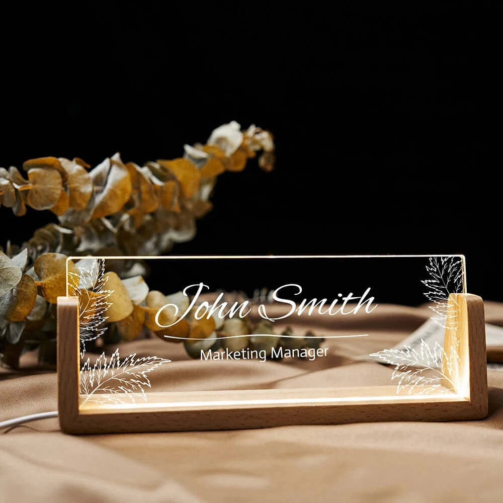 Personalized Lighted Acrylic Name Desk Sign