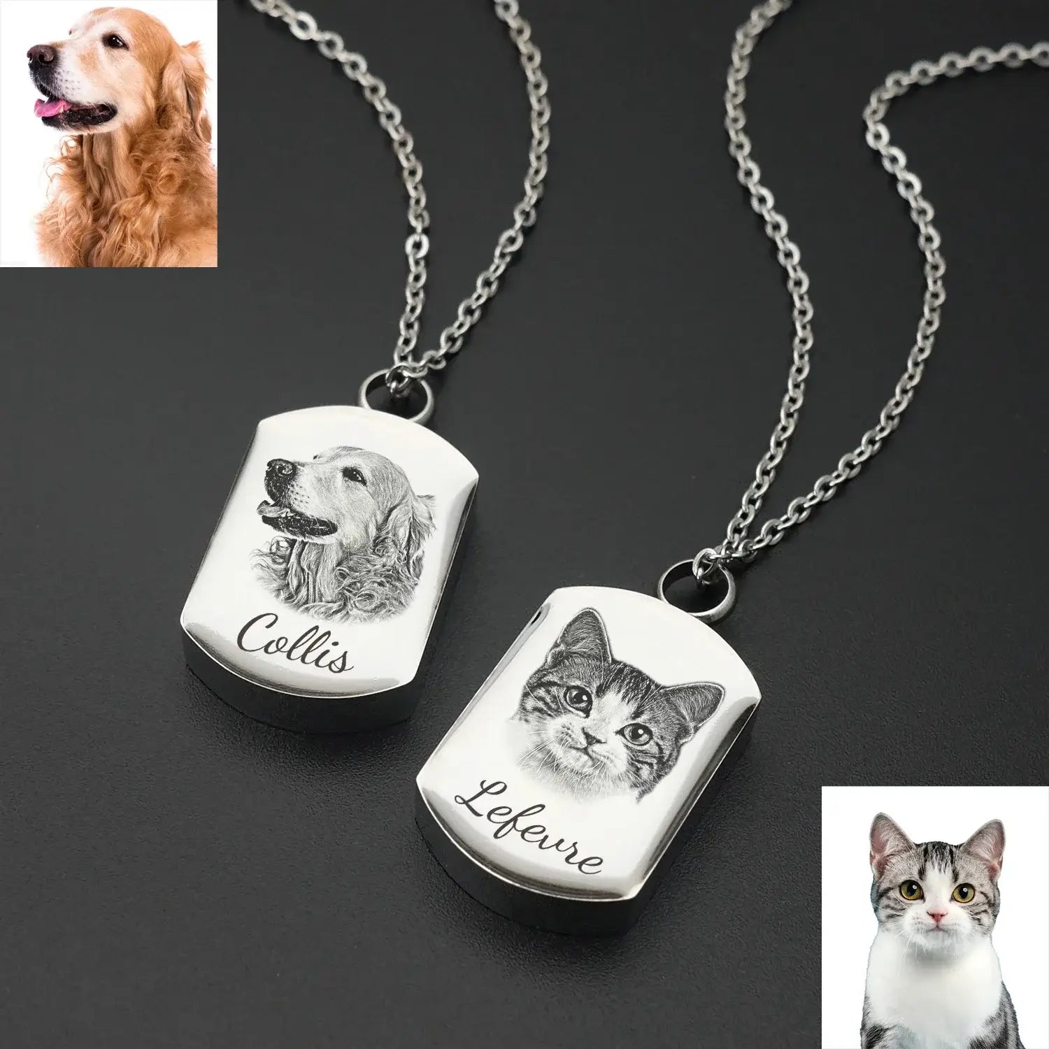 Custom Personalized Pet Photo Pendant Cremation Necklace