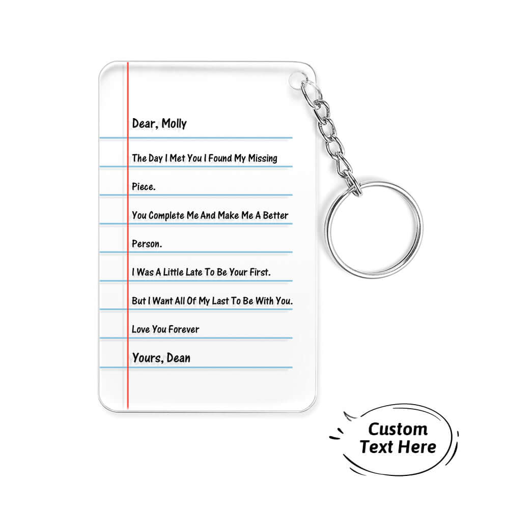 Personalized Custom Acrylic Love Letter Keychain