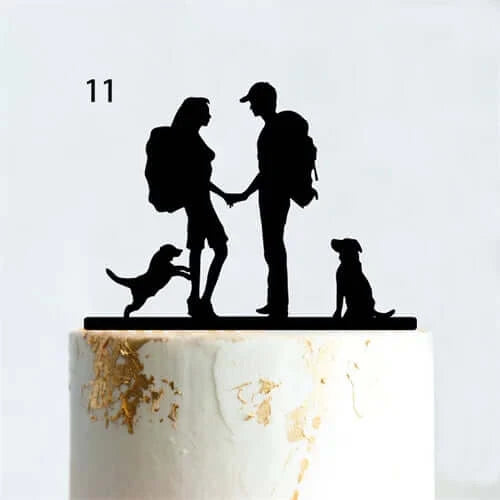 Mountain Outdoor Wedding Cake Topper Backpacking Camping Hiking