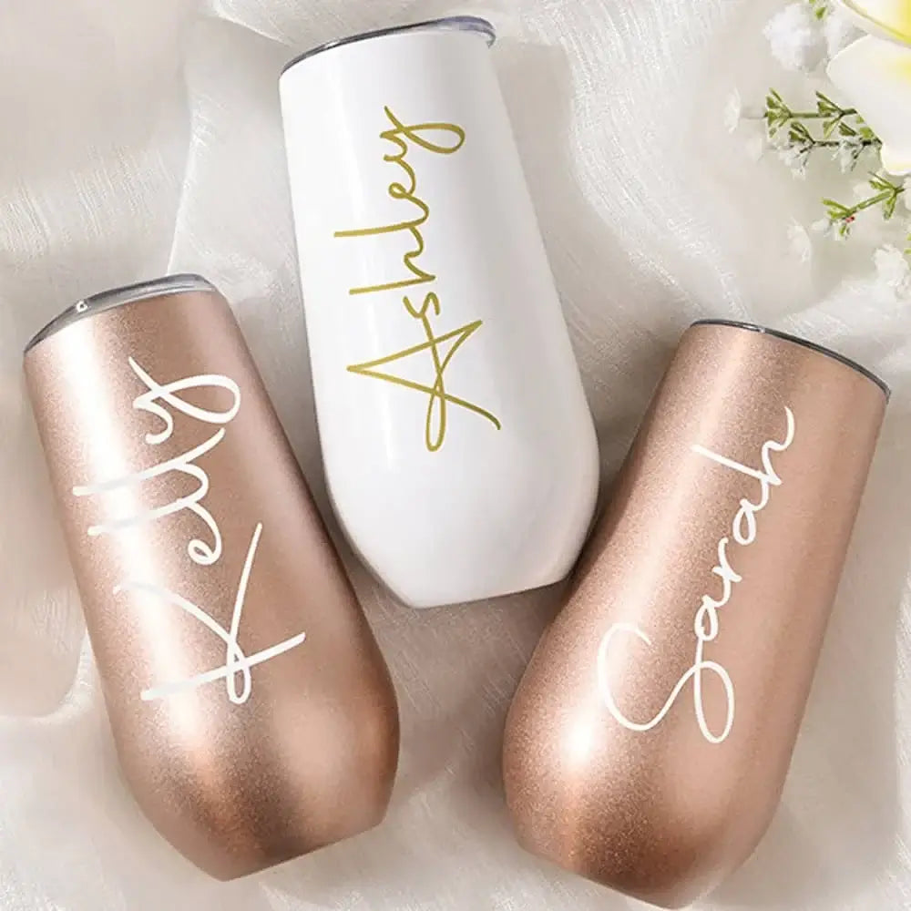 Personalized Bridesmaid Champagne Tumbler Flutes