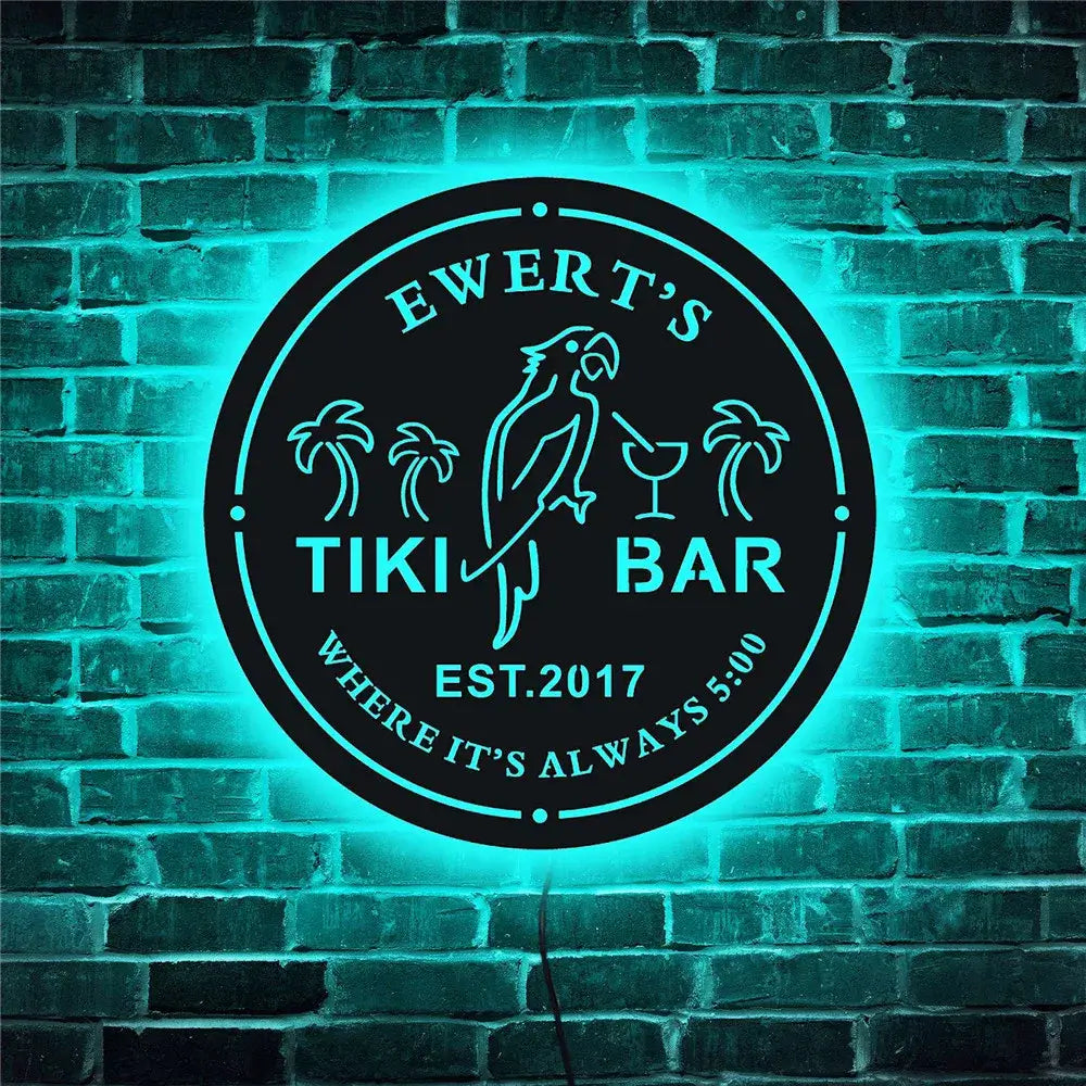 Personalized LED Neon Tiki Bar Parrot Sign LED