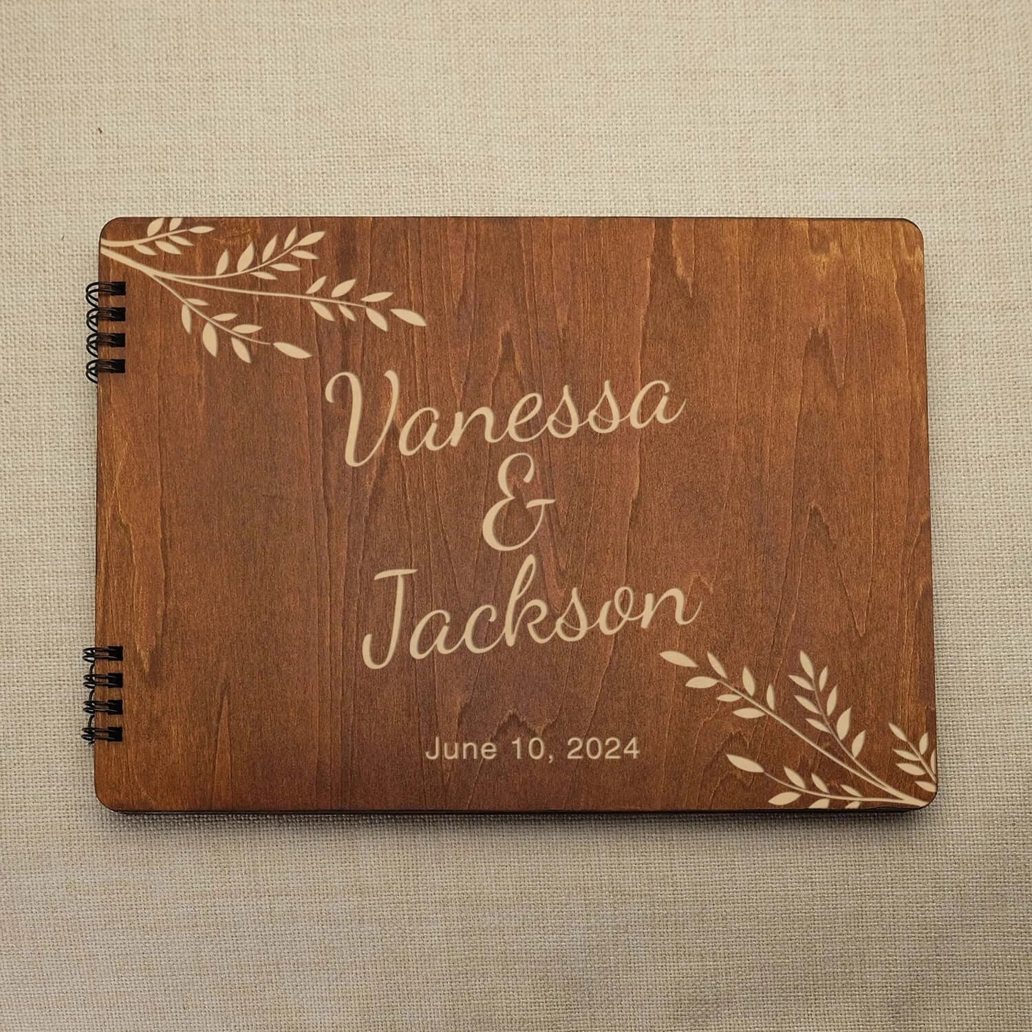 Wooden Wedding Guest Book - Personalized Laser Engraved, Perfect for Photos and Heartfelt Messages