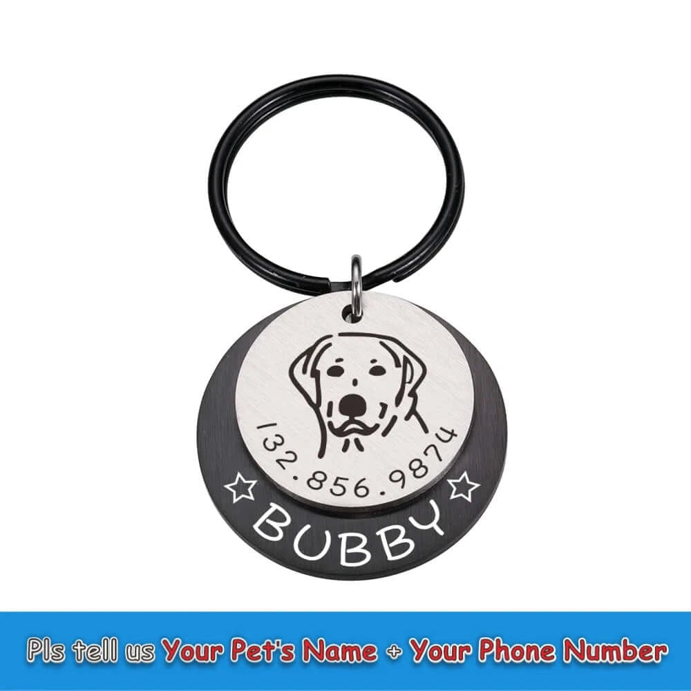 Personalized Engraved Anti-Lost Ped ID Tag