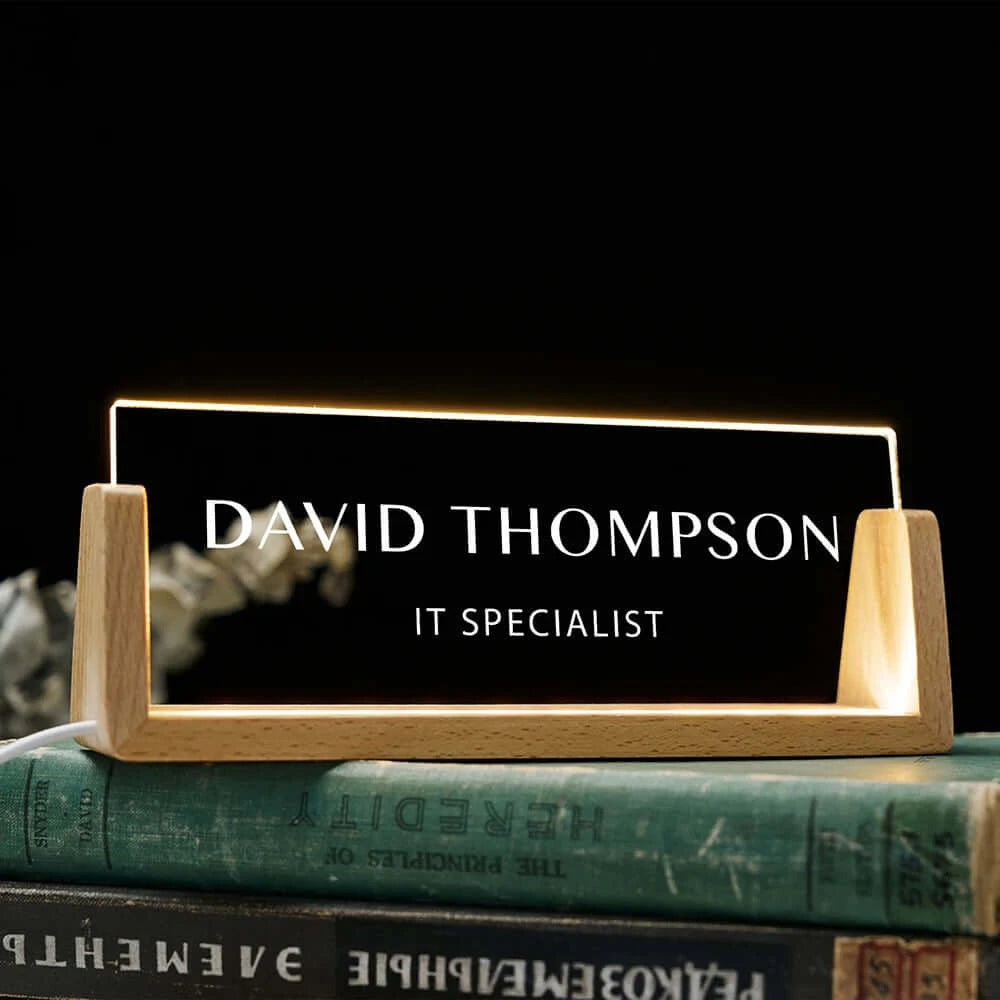 Personalized Lighted Acrylic Name Desk Sign