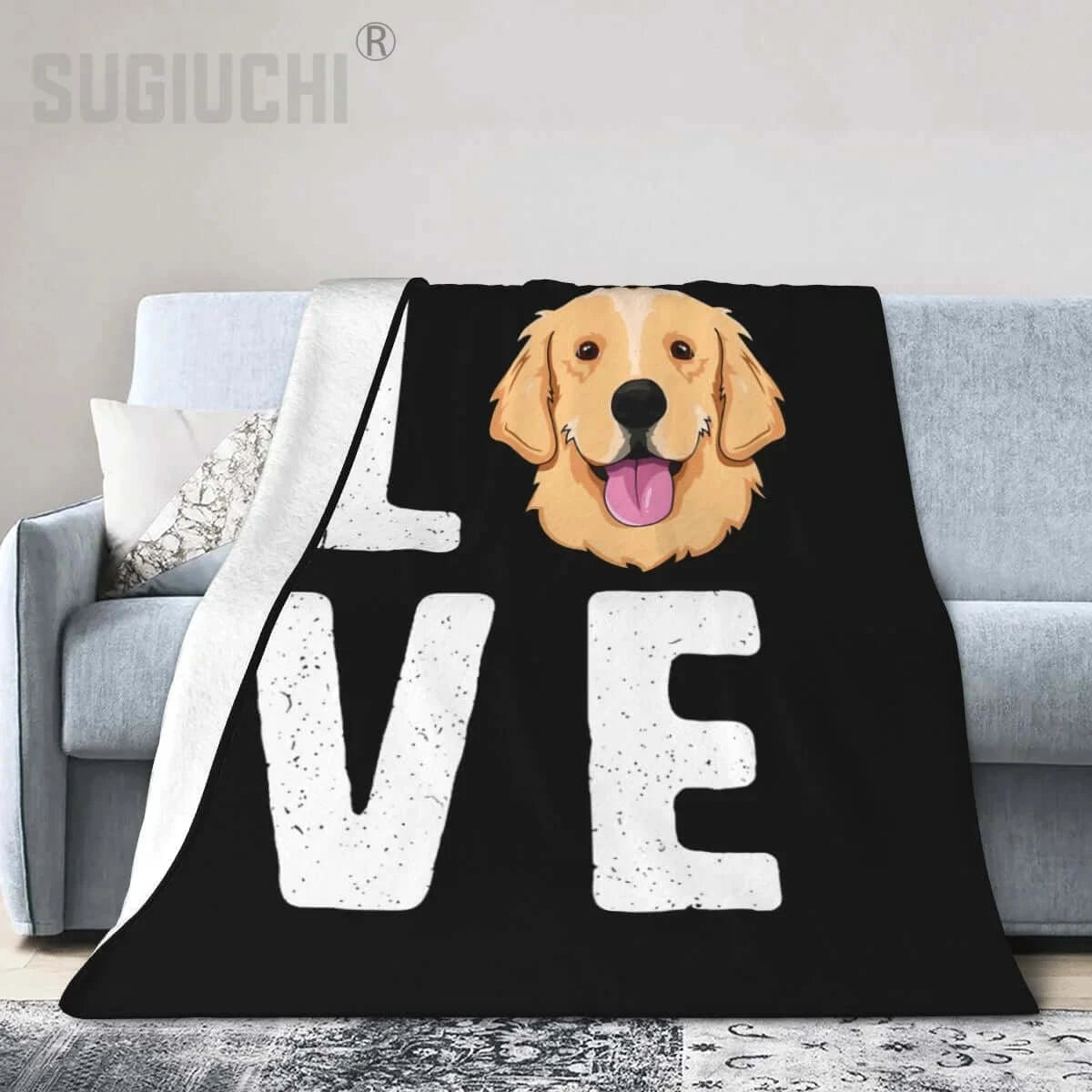 Golden Retriever Dog Fleece Blanket 