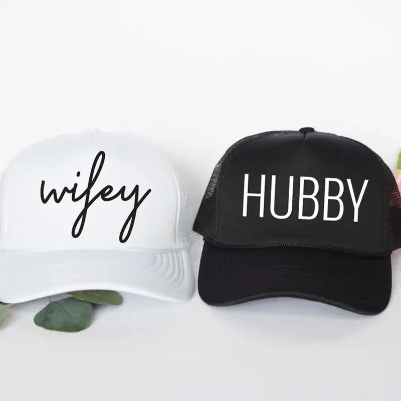 Wifey Hubby Newlywed Hats