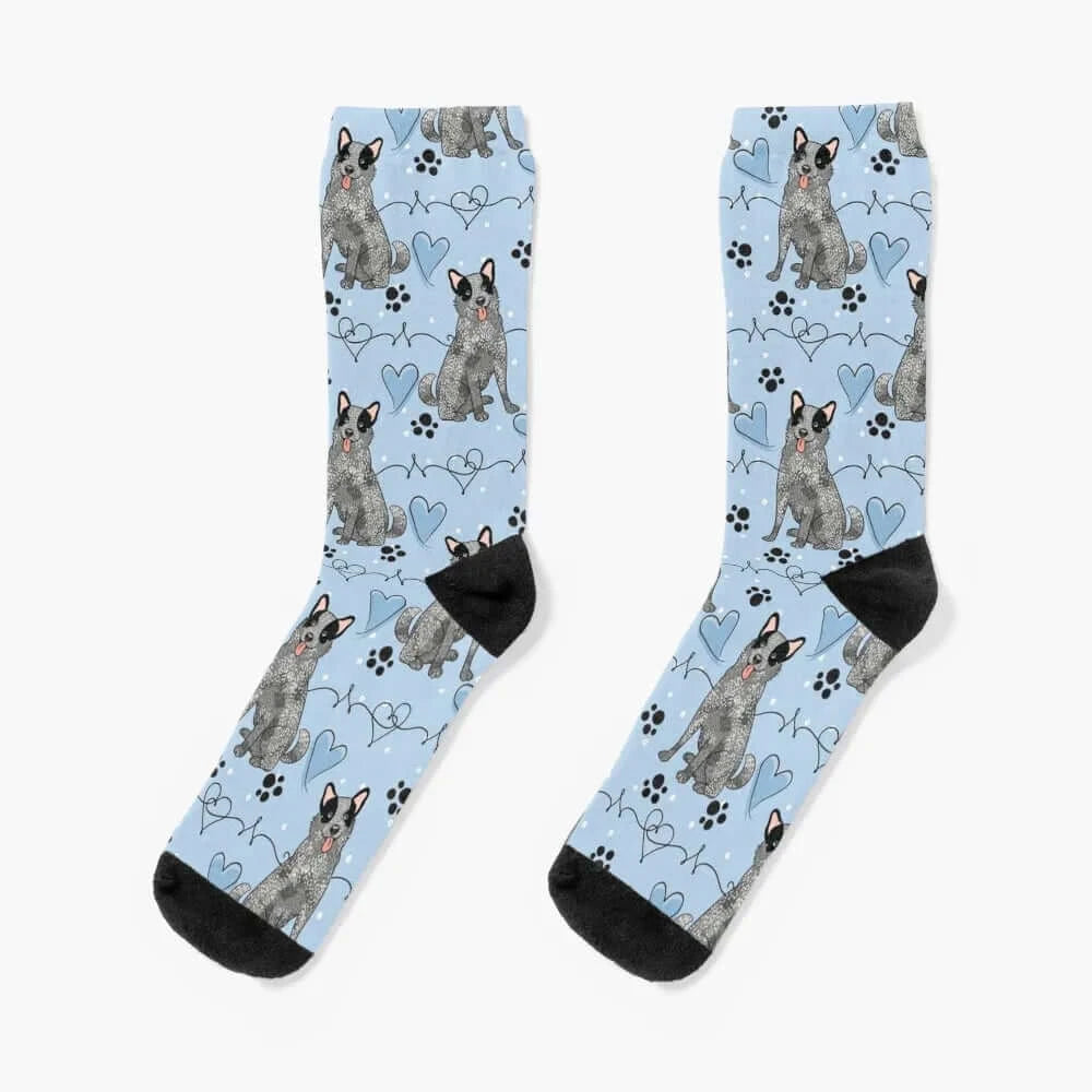 LOVE Blue Heeler Australian Cattle Dog Socks