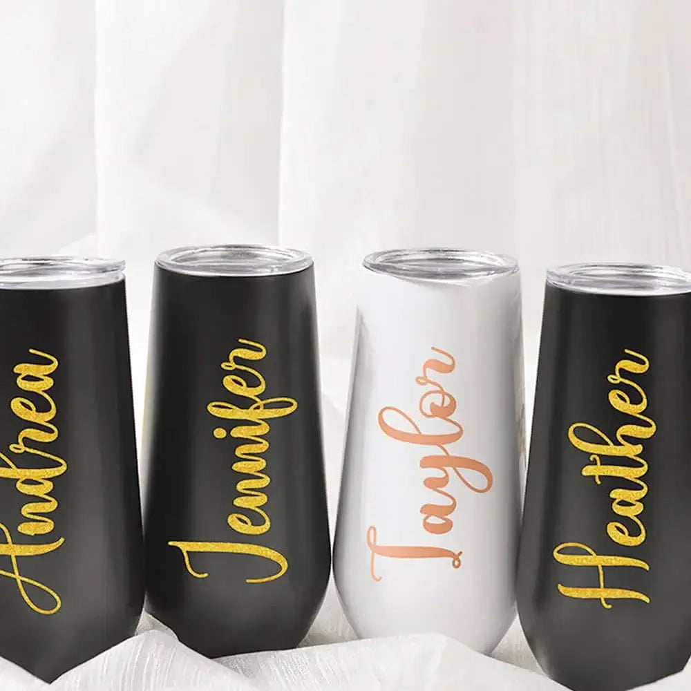 Personalized Bridesmaid Champagne Tumbler Flutes