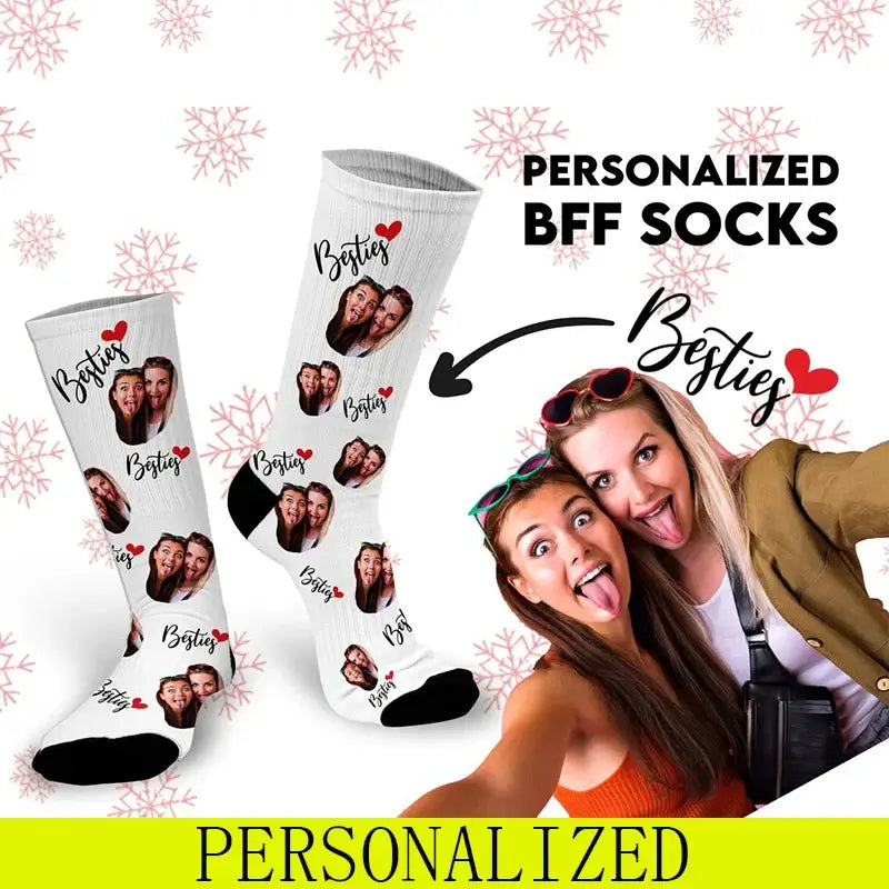 Customized Besties Best Friends Photo Socks