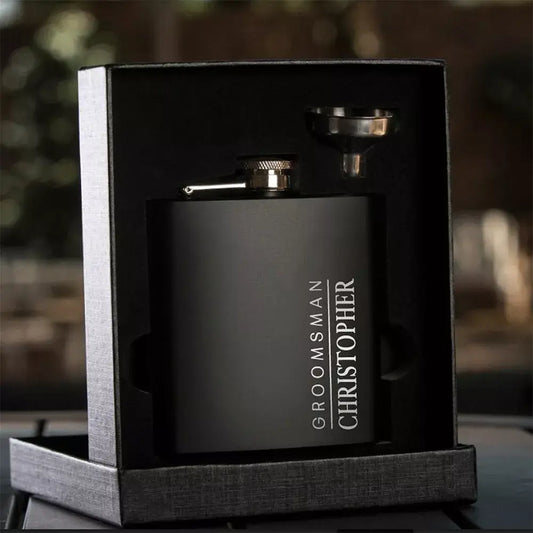Stainless Steel 6oz Pocket Flask Set for Whiskey