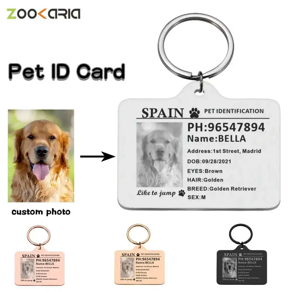 Personalized Custom Stainless-Steel Pet ID Card Tag