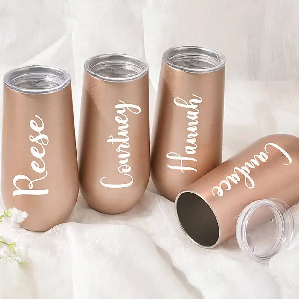 Personalized Bridesmaid Champagne Tumbler Flutes