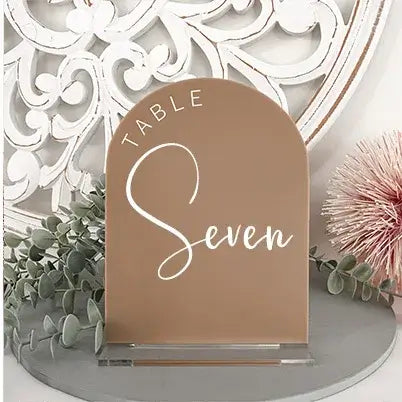 Personalized Nude Acrylic Wedding Table Numbers