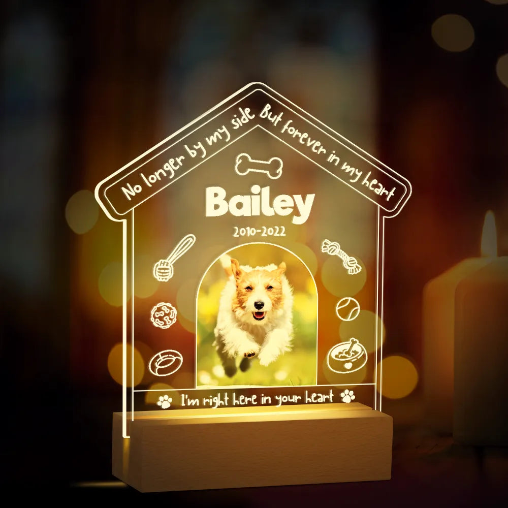 Personalized Dog Memorial Gift Night Light Photo Plaque