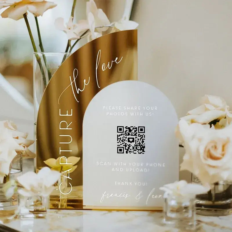 Personalized Custom QR Code Sign for Wedding Photos