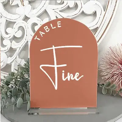 Personalized Nude Acrylic Wedding Table Numbers