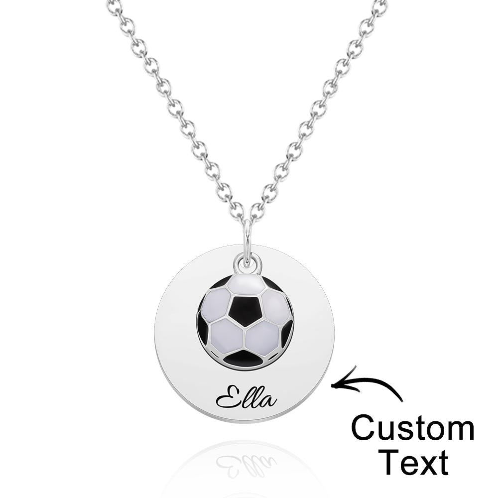 Custom Engraved Stainless Steel Name Soccer Necklace