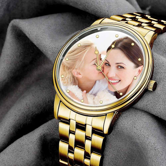Personalized Custom Unisex Engraved Photo Watch Alloy Strap 38mm