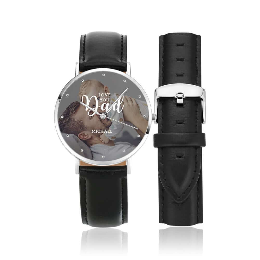 Personalized Love you Dad Photo Watch Father's Day Gift 40mm