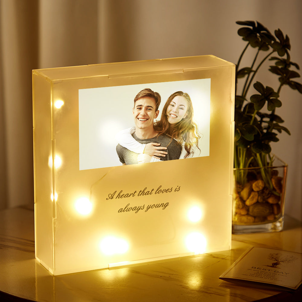 Personalized Photo Frosted Acrylic Decor Night Light Unique Lighted Block Lamp Gift - Premium picture frame from MadeMine - Just $19.99! Shop now at giftmeabreak