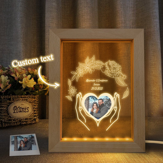 Personalized Night Light with Photo 3D Flower Wooden Frame Lamp - Premium light from MadeMine - Just $18.99! Shop now at giftmeabreak